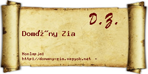 Domány Zia névjegykártya